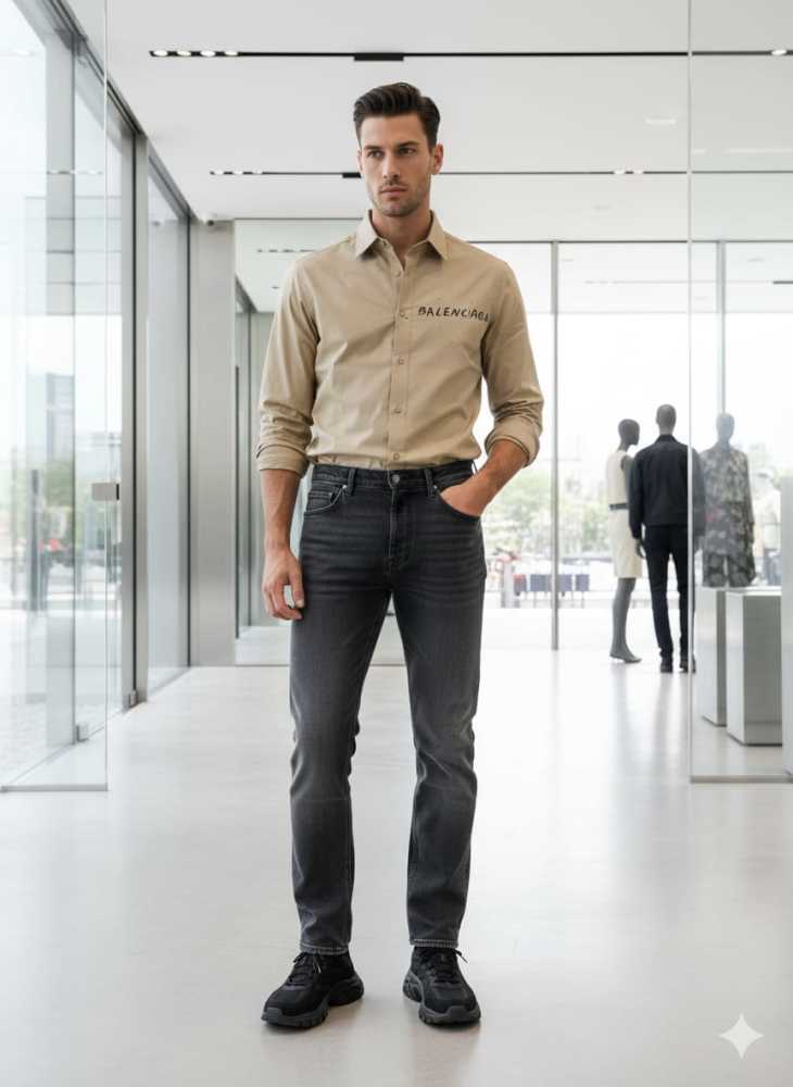 Balenciaga Brown Premium Quality Shirt-thumb-1