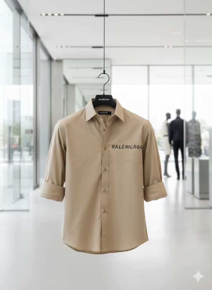 Balenciaga Brown Premium Quality Shirt-thumb-3