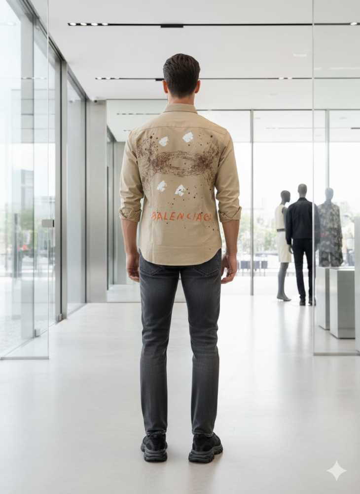 Balenciaga Brown Premium Quality Shirt-thumb-2