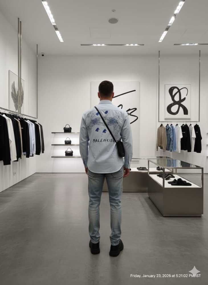 Balenciaga Skyblue Premium Quality Shirt-thumb-1