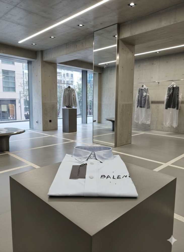 Balenciaga Skyblue Premium Quality Shirt-thumb-4