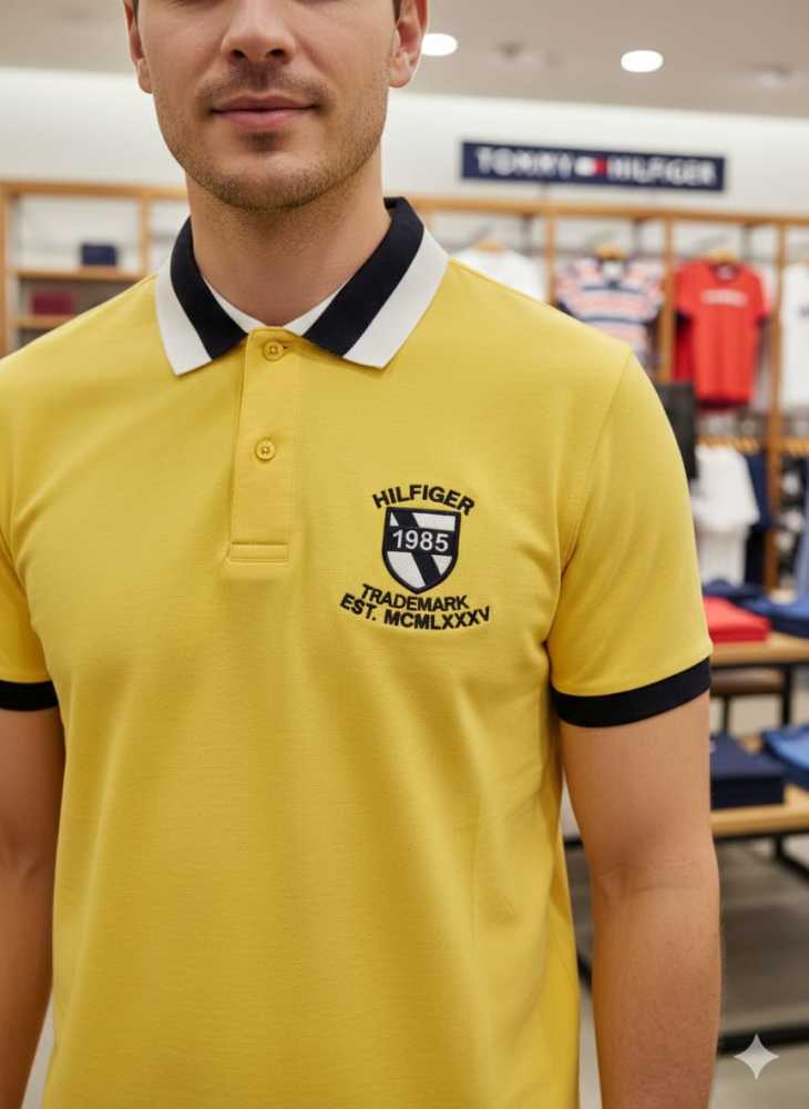 Tommy Hilfiger Yellow Premium Quality Tees-thumb-1