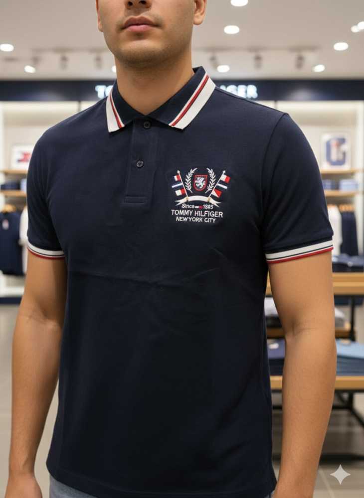 Tommy Hilfiger Black Premium Quality Tees-thumb-1