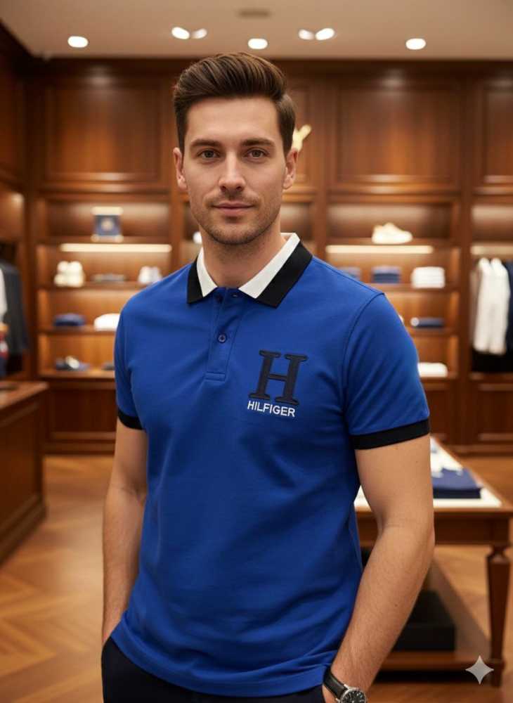 Tommy Hilfiger Blue Premium Quality Tees-thumb-2