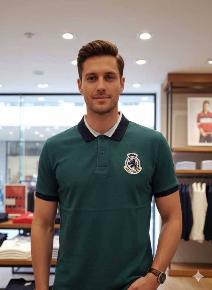 Tommy Hilfiger Green Premium Quality Tees-thumb-1