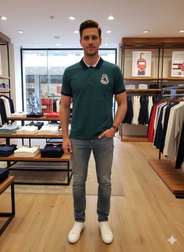 Tommy Hilfiger Green Premium Quality Tees-thumb-0