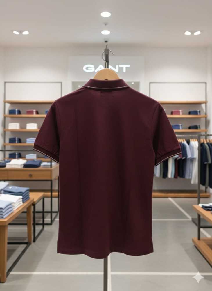 Gant Maroon Premium Quality T-shirt-thumb-2