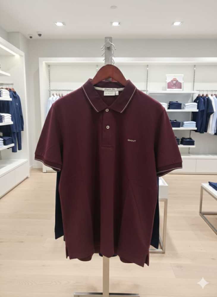 Gant Maroon Premium Quality T-shirt-thumb-3