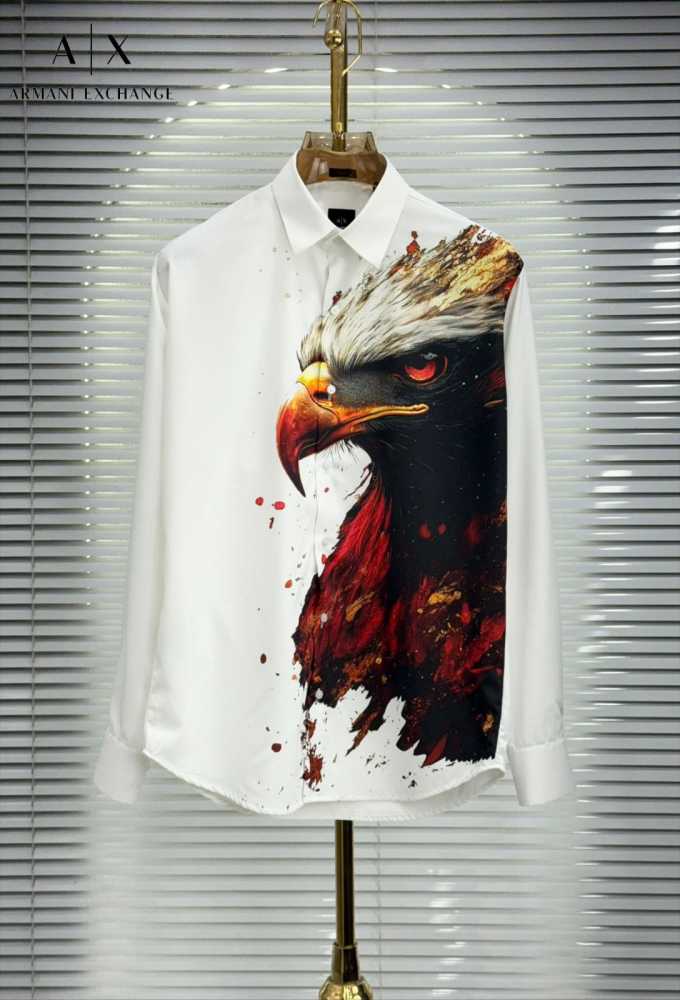 Armani Exchange White Pemium Eagle Printed Quality Shirt