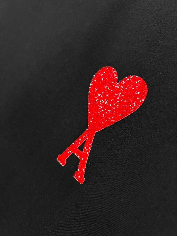 Ami Black Premium Quality Heart Logo T-shirt-thumb-4
