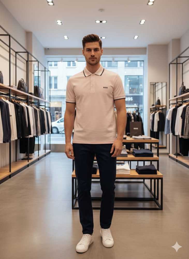 Hugo Boss Light Pink Premium Quality Tees-thumb-0