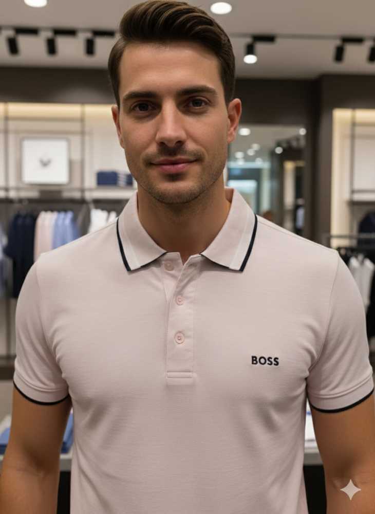Hugo Boss Light Pink Premium Quality Tees-thumb-1