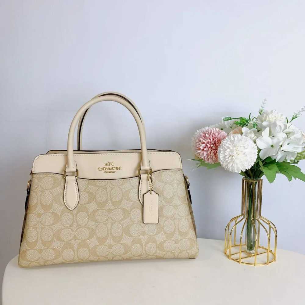 Coach C Logo Darcie Beige Hand Bag
