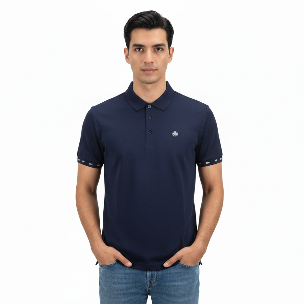 Louis Vuitton Navy Blue Premium Quality Polo T-shirt-1
