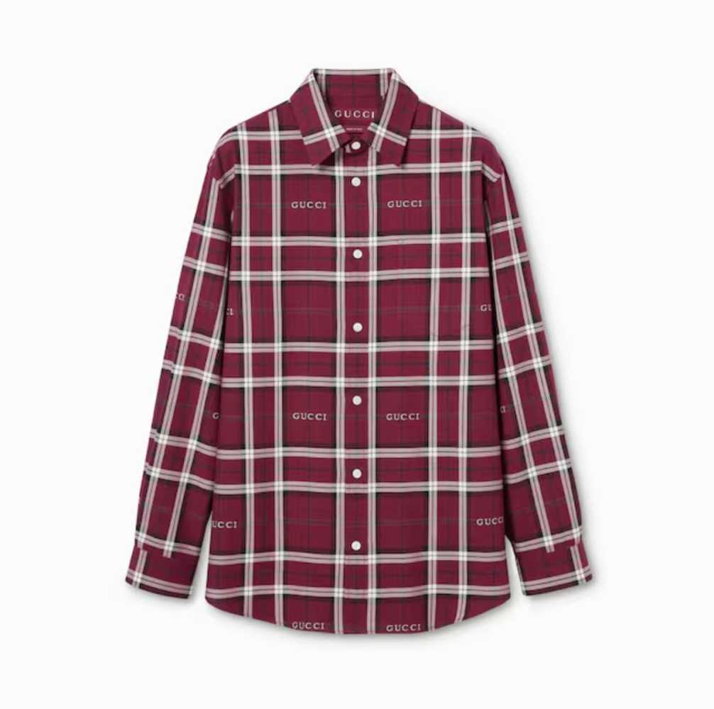 Gucci Wine Premium Quality Cotton Shirt-1