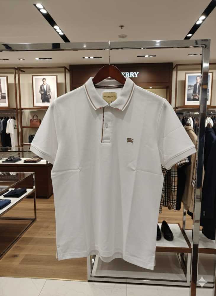 Burberry White Premium Quality T-shirt-thumb-2