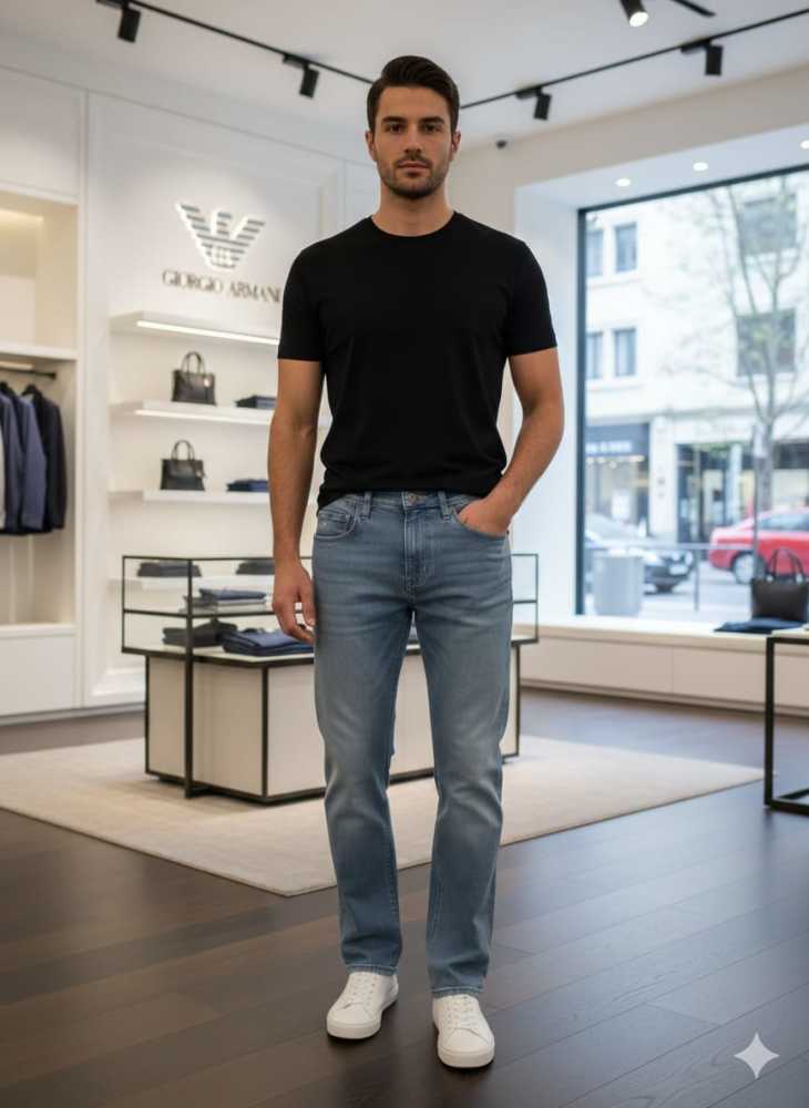 Armani Exchange Light Blue Premium Quality Jeans-thumb-4