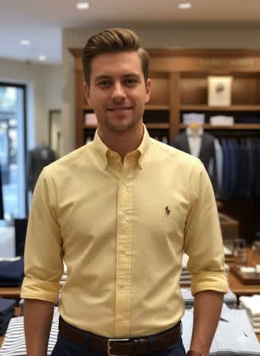 Ralph Lauren Yellow Premium Quality Cotton Shirt-thumb-1