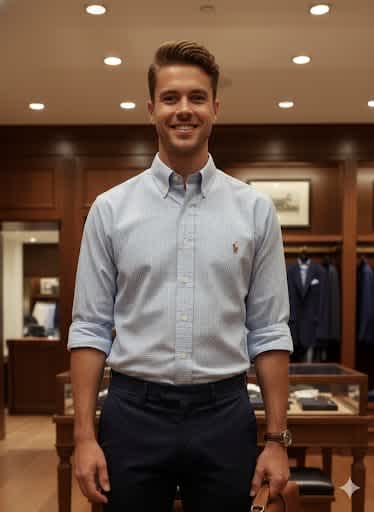 Ralph Lauren Blue Premium Quality Cotton Shirt-thumb-1