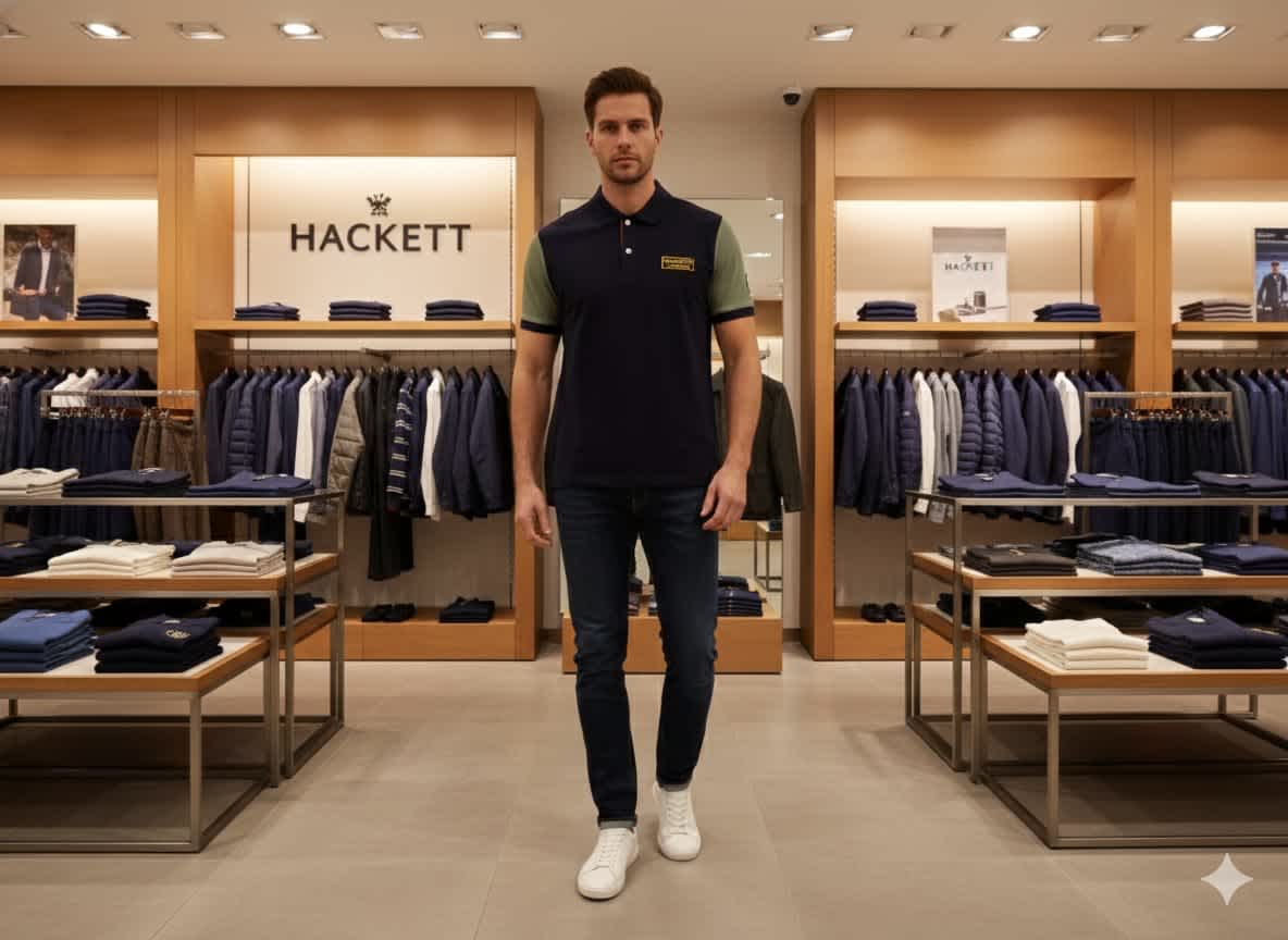 Hackett Navy Blue Premium Quality Polo T-shirt-thumb-0