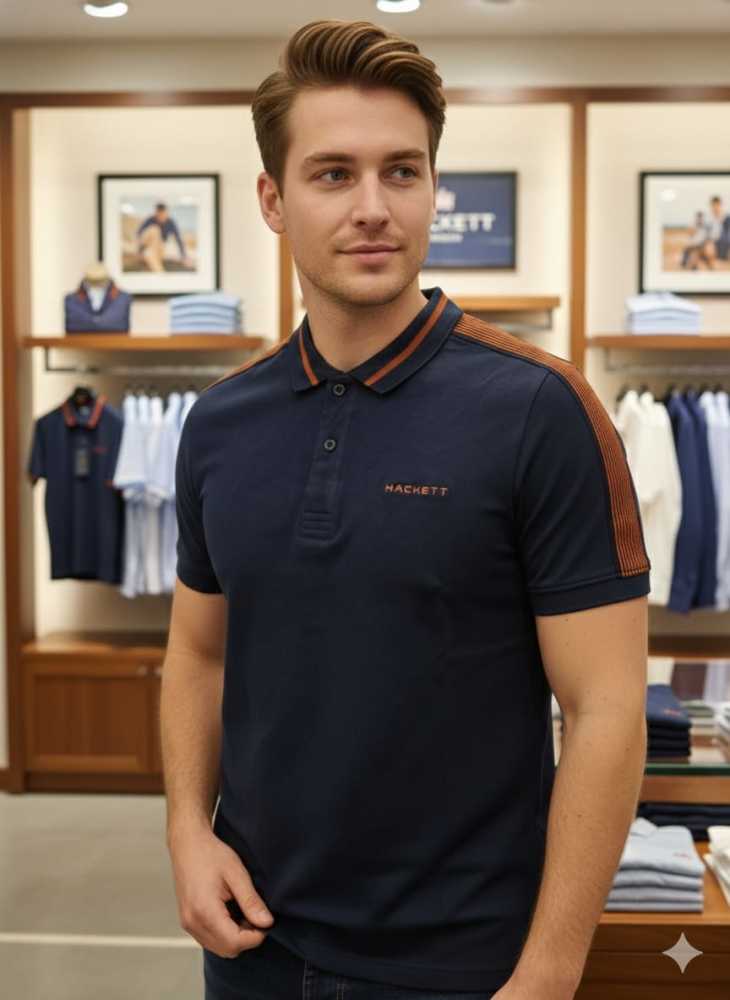 Hackett Blue Premium Quality Polo T-shirt-thumb-1