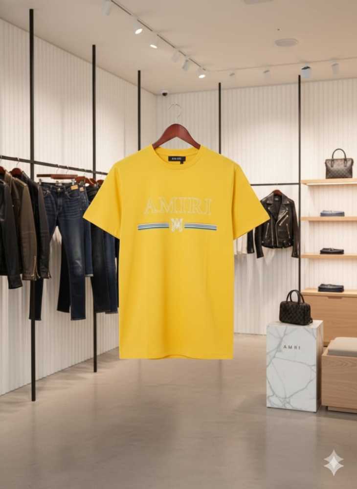 Amiri Yellow Premium Quality T-shirt-2