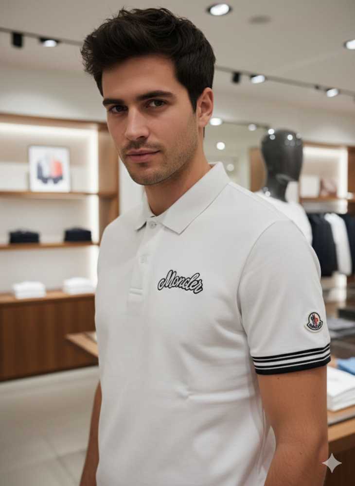 Moncler White Premium Quality T-shirt-1