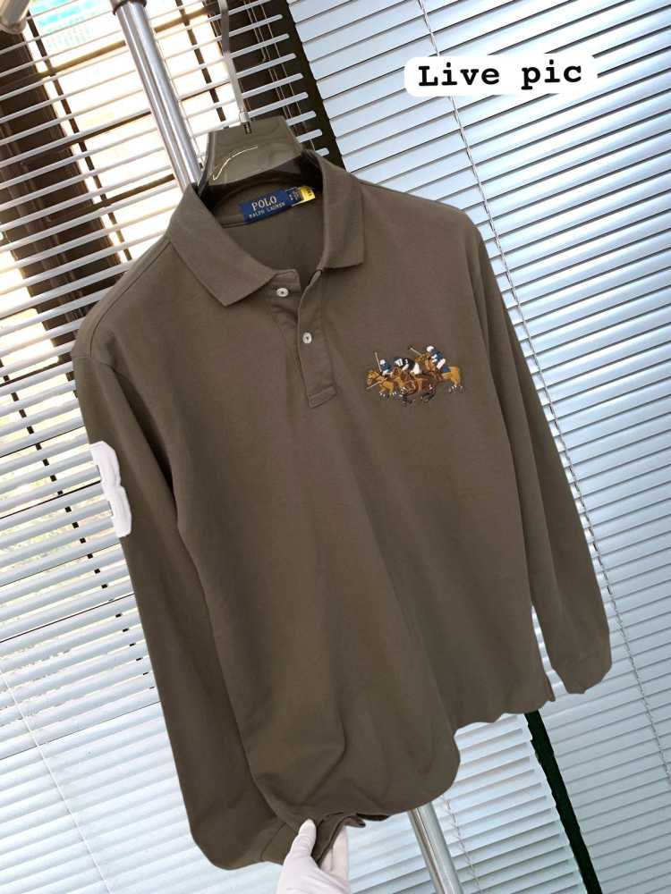 Ralph Lauren Brown Premium Collar T-shirt-2