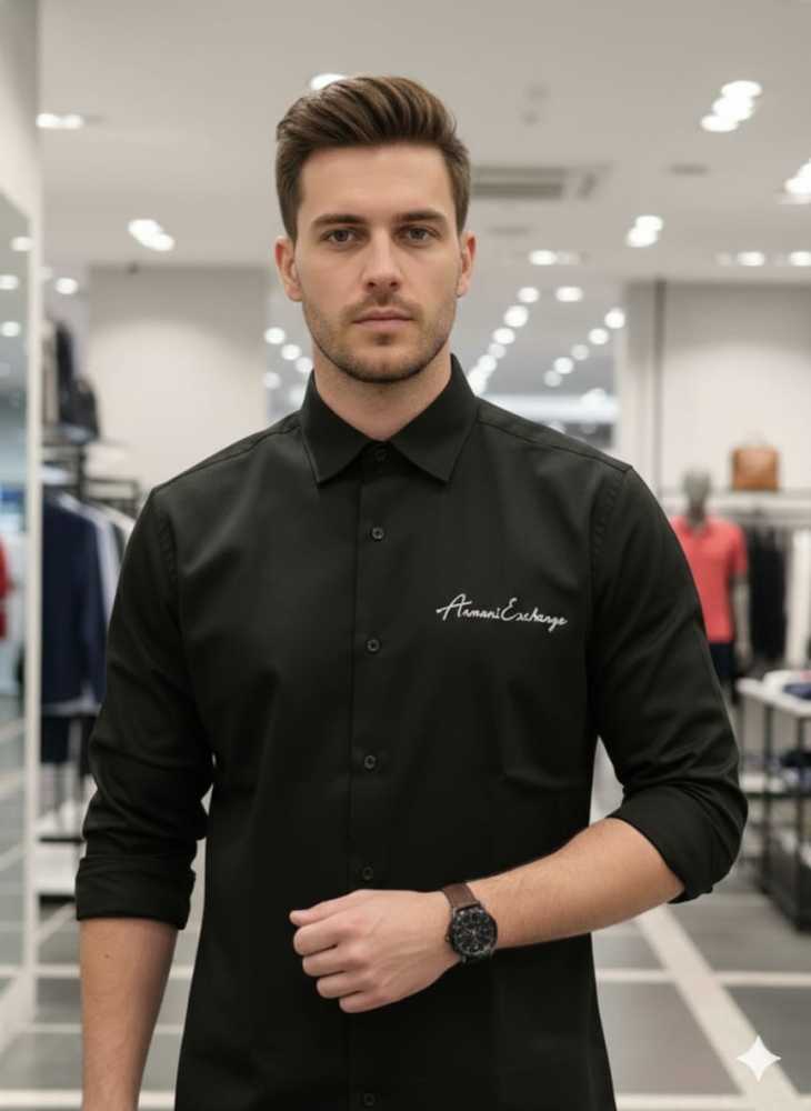 Armani Exchange Black Premium Quality Cotton Shirt-1