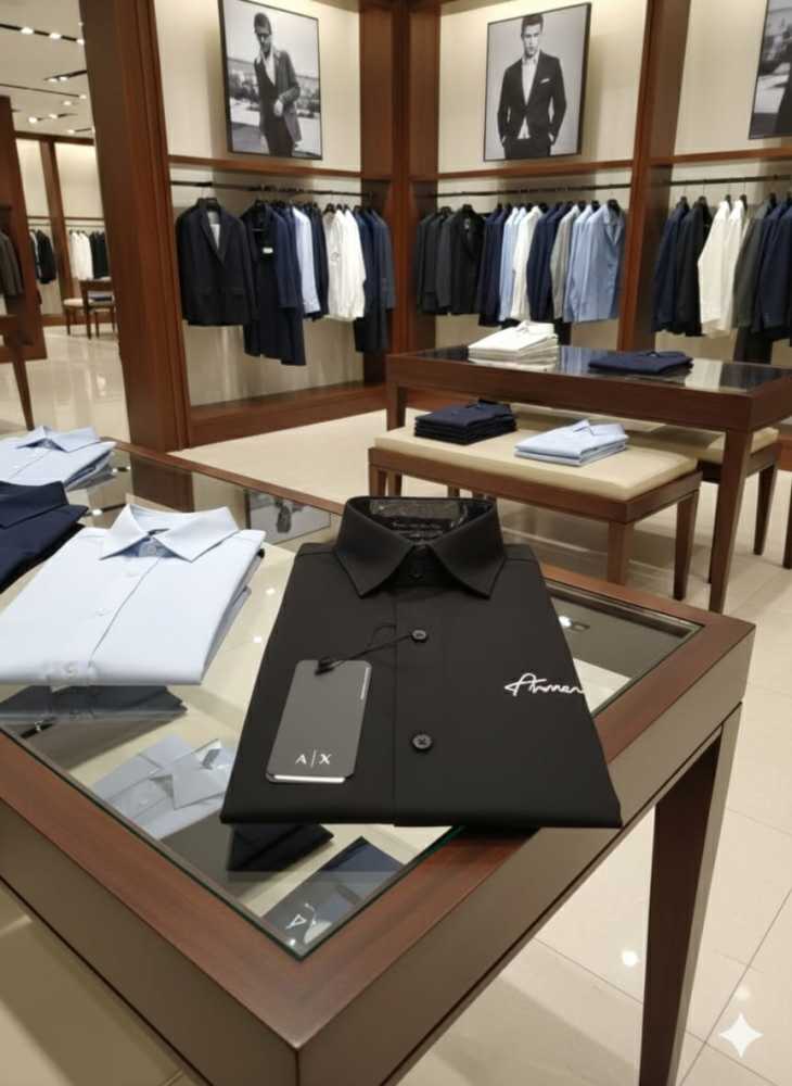 Armani Exchange Black Premium Quality Cotton Shirt-4