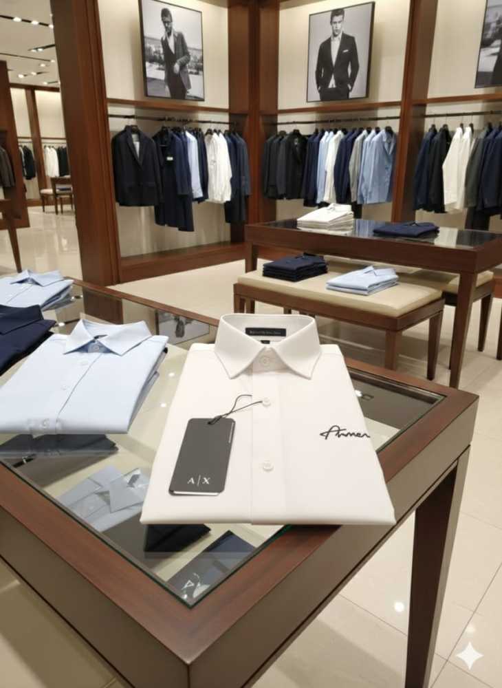 Armani Exchange White Premium Quality Cotton Shirt-thumb-2