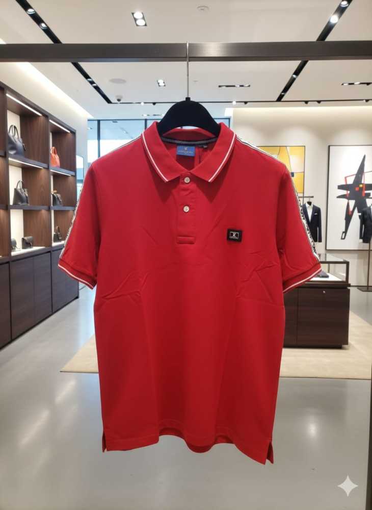 Louis Vuitton Red Embroidery Logo Premium T-shirt-thumb-2