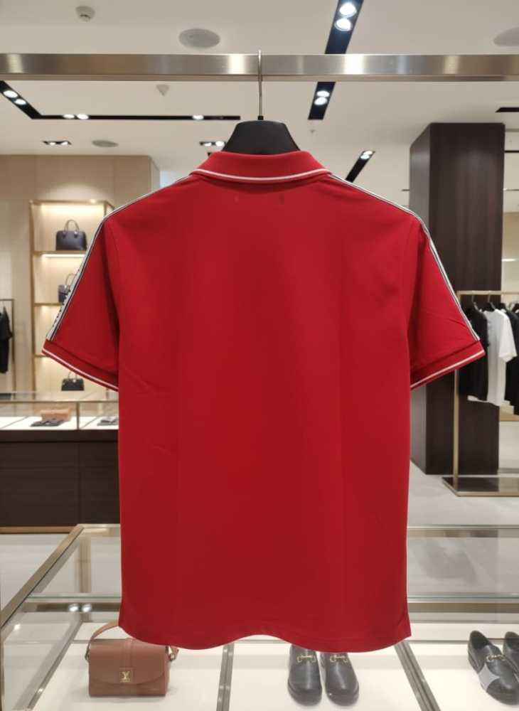Louis Vuitton Red Embroidery Logo Premium T-shirt-thumb-3