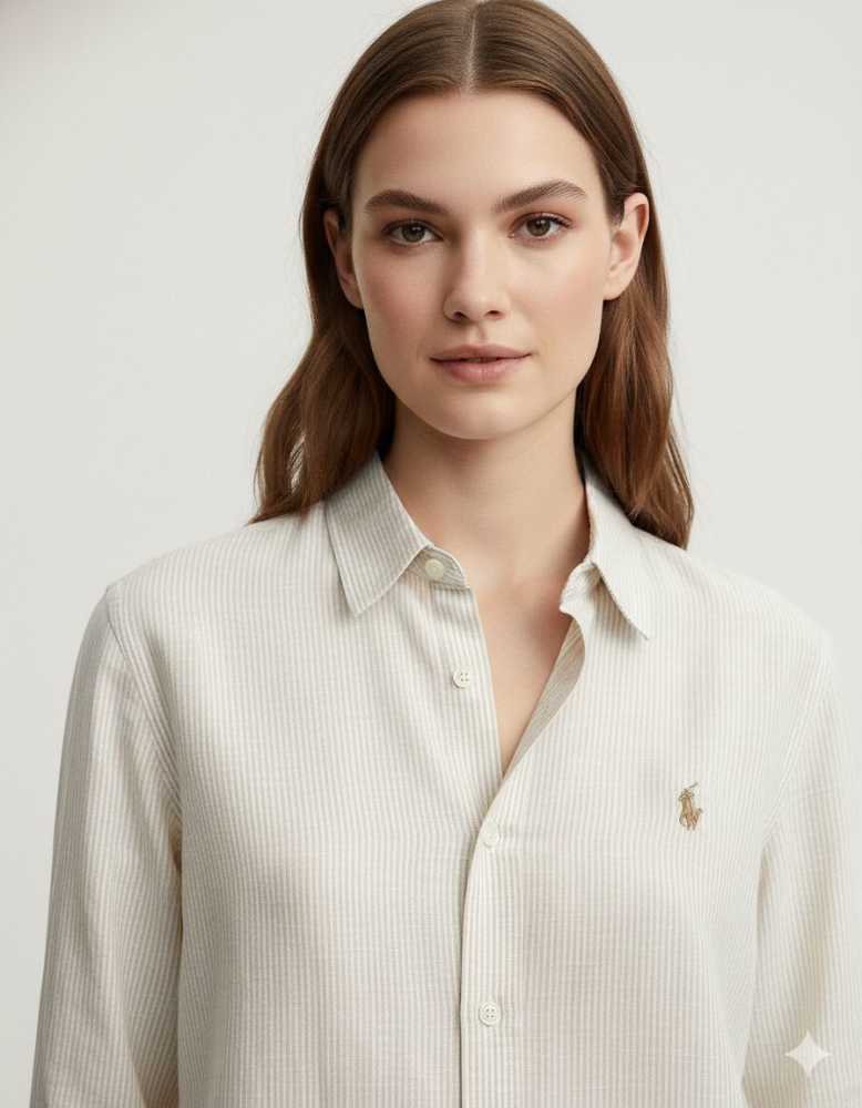 Ralph Lauren Cream Premium Quality Women Shirt-thumb-1