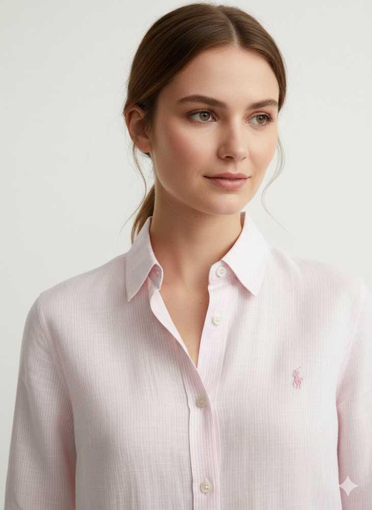 Ralph Lauren Pink Premium Quality Women Shirt-thumb-1