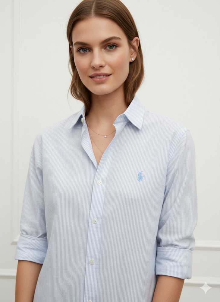 Ralph Lauren Sky Blue Premium Quality Women Shirt