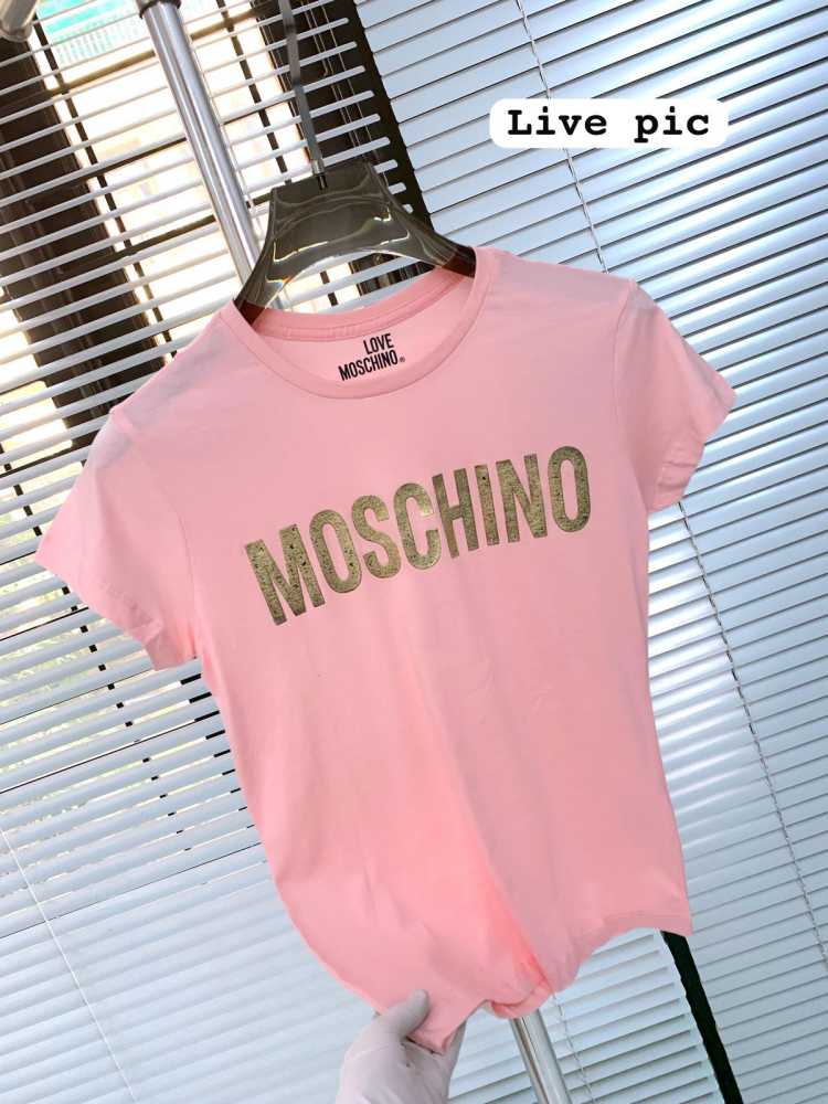 Moschino Pink Premium Quality Women T-shirt-thumb-1
