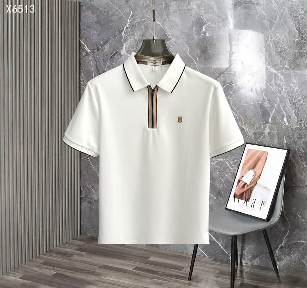 Burberry White Premium Exclusive Polo T-shirt-thumb-0