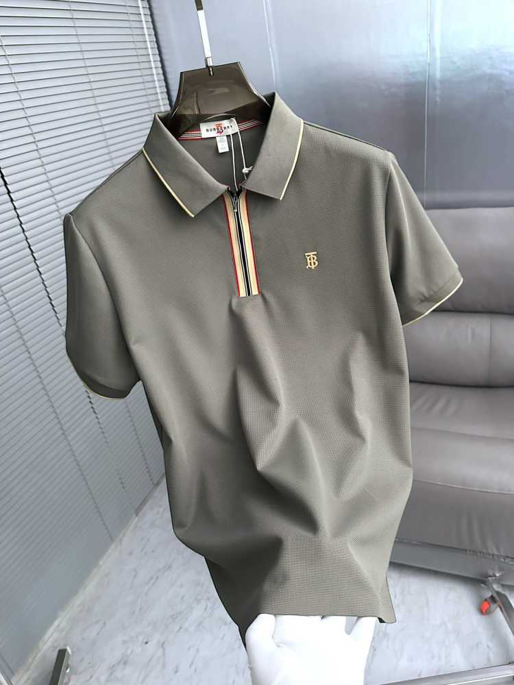 Burberry Grey Premium Exclusive Polo T-shirt-1