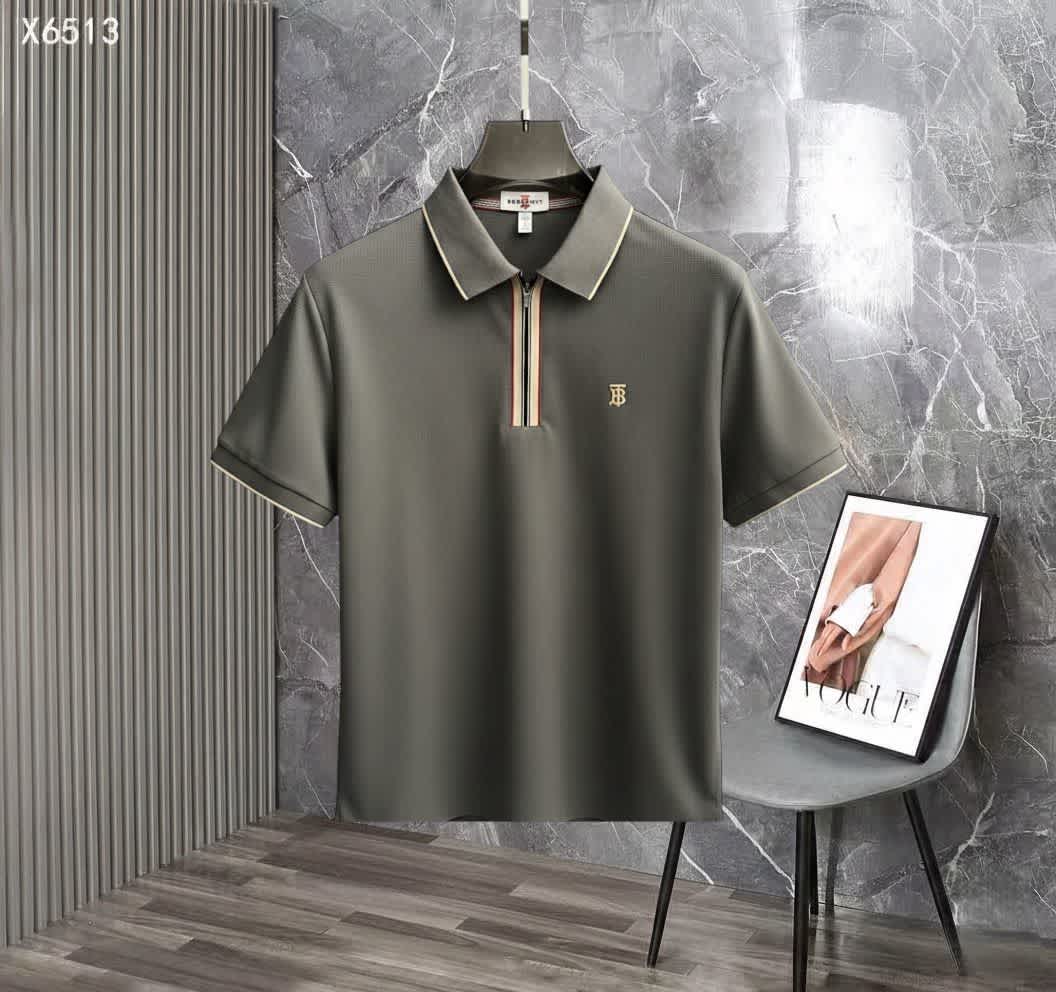 Burberry Grey Premium Exclusive Polo T-shirt