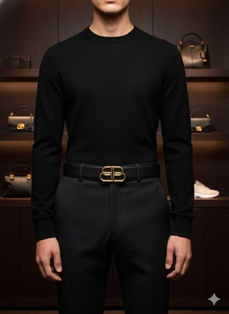 Balenciaga Black Premium Quality Leather Belt-2