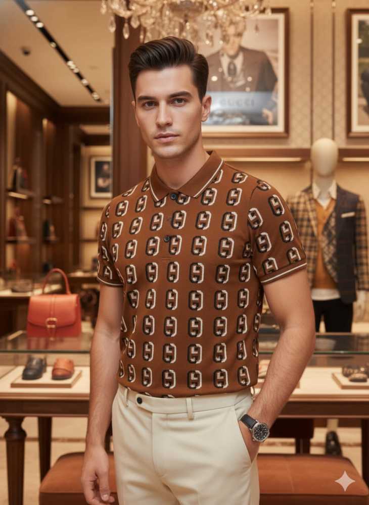 Gucci Brown Premium Quality Polo T-shirt