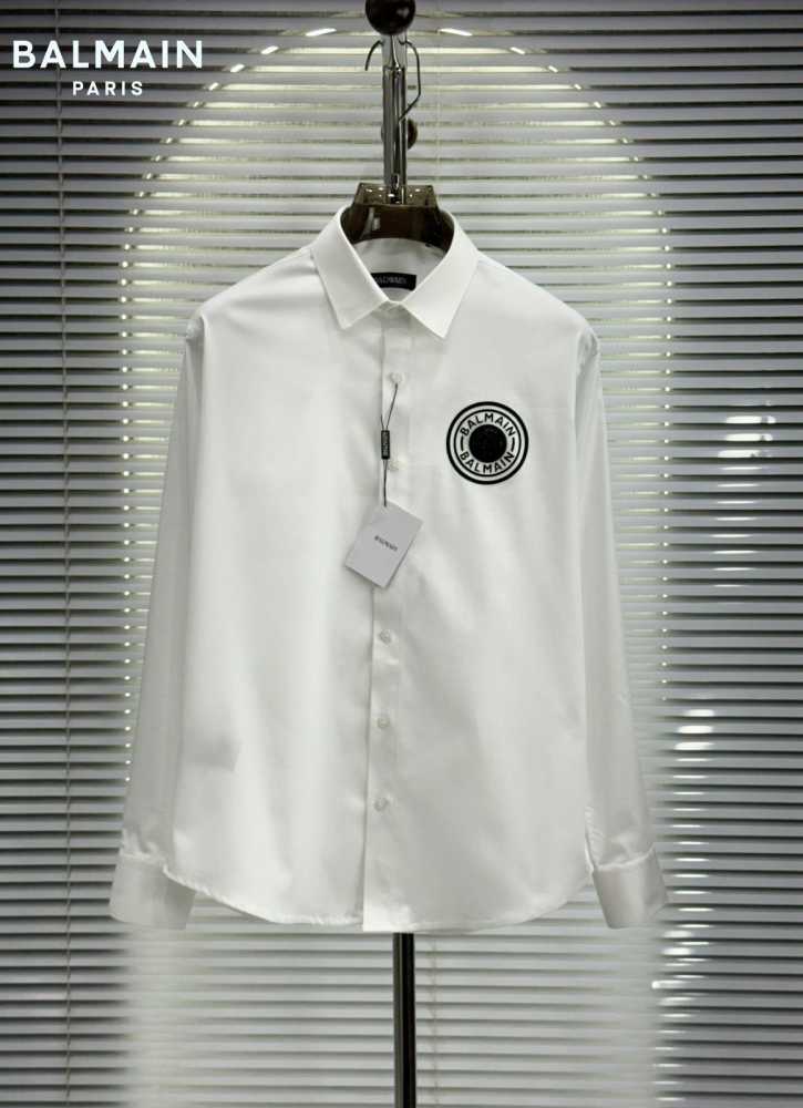 Balmain Embroidered White Premium Cotton Shirt