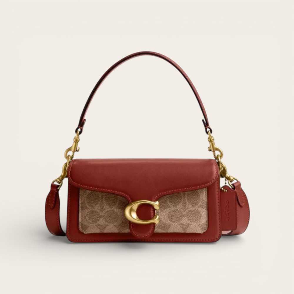 Coach C Logo Tabby 20 Beige Hand Bag