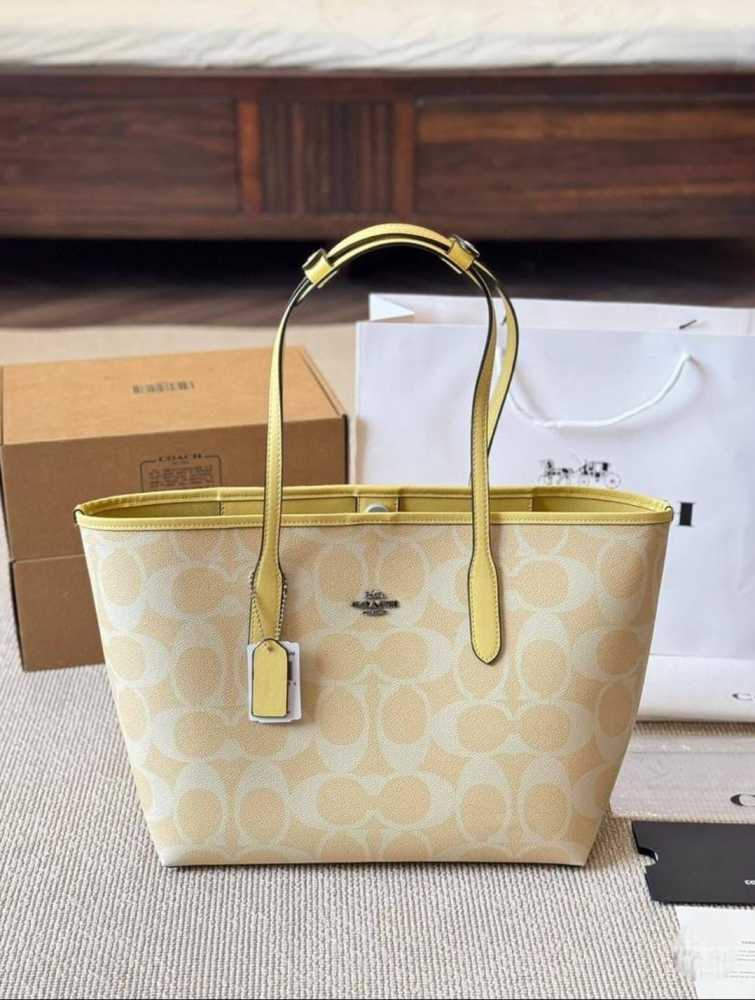 Coach Yellow Caryyall City Tote Bag