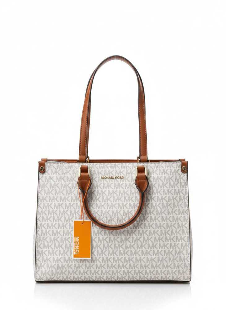 Michael Kors On The Go Series White Top Handle Bag