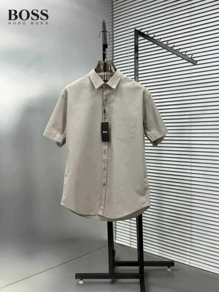 Hugo Boss Grey Premium Quality Short Sleeve Shirt