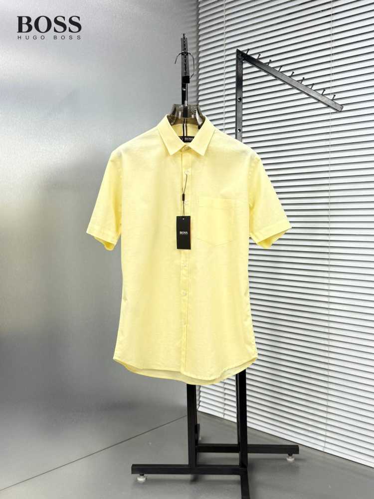 Hugo Boss Yellow Premium Quality Short Sleeve Shirt
