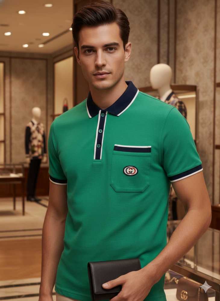 Gucci Green Premium Quality Polo T-shirt-1