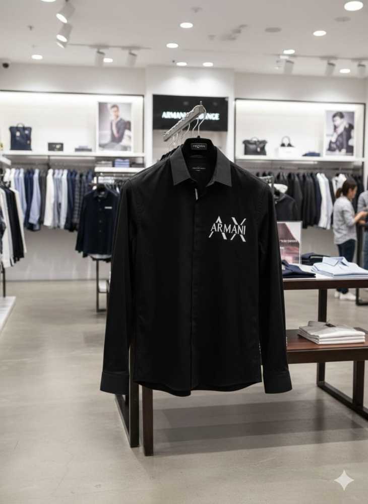 Armani Exchange Black Premium Quality Cotton Shirt-2